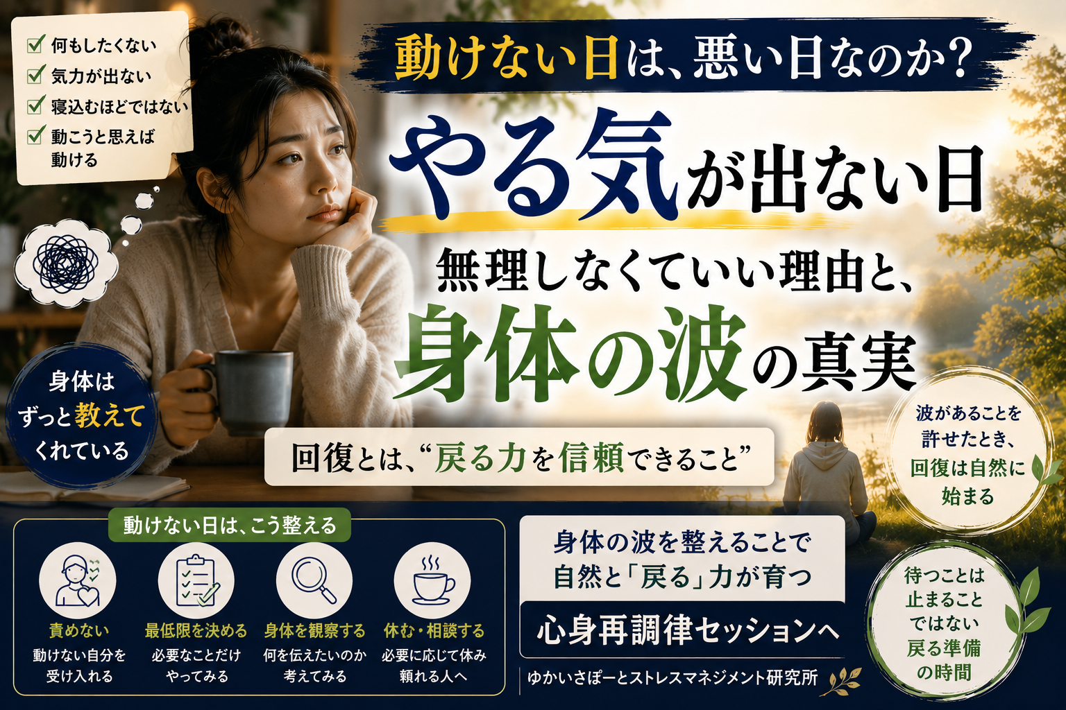 ゆかいさぽーとストレスマネジメント研究所の動けない日は、悪い日なのか？